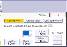 Illustrazione della schermata sul pannello di controllo