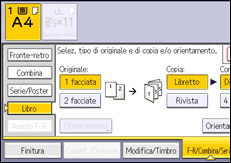 Illustrazione della schermata sul pannello di controllo