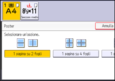 Illustrazione della schermata sul pannello di controllo