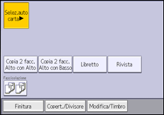 Illustrazione della schermata sul pannello di controllo