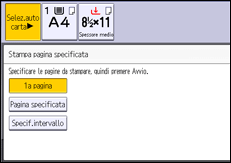 Illustrazione della schermata sul pannello di controllo