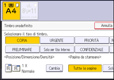 Illustrazione della schermata sul pannello di controllo