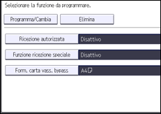 Illustrazione della schermata sul pannello di controllo
