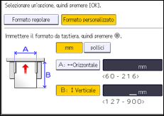 Illustrazione della schermata sul pannello di controllo