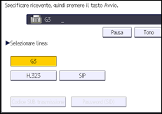 Illustrazione della schermata sul pannello di controllo