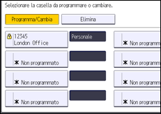 Illustrazione della schermata sul pannello di controllo