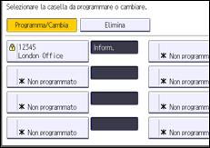 Illustrazione della schermata sul pannello di controllo