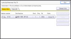 Illustrazione della schermata sul pannello di controllo