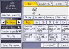 Illustrazione della schermata sul pannello di controllo