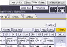 Illustrazione della schermata sul pannello di controllo