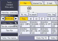 Illustrazione della schermata sul pannello di controllo