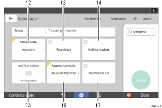 Illustrazione numerata pannello di controllo