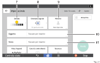 Illustrazione numerata pannello di controllo
