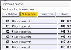 Illustrazione della schermata sul pannello di controllo
