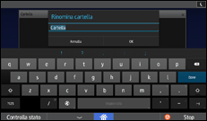Illustrazione della schermata sul pannello di controllo