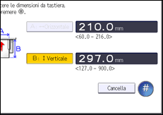 Illustrazione della schermata sul pannello di controllo