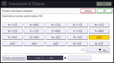 Illustrazione della schermata sul pannello di controllo
