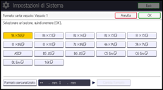 Illustrazione della schermata sul pannello di controllo
