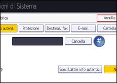 Illustrazione della schermata sul pannello di controllo