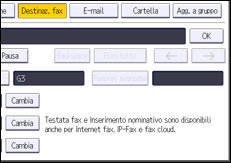 Illustrazione della schermata sul pannello di controllo