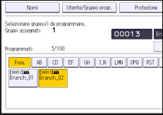 Illustrazione della schermata sul pannello di controllo