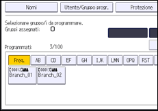 Illustrazione della schermata sul pannello di controllo
