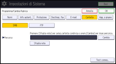 Illustrazione della schermata sul pannello di controllo