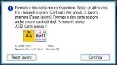 Illustrazione della schermata sul pannello di controllo