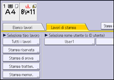 Illustrazione della schermata sul pannello di controllo