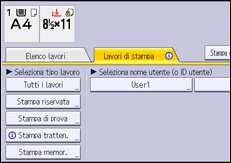 Illustrazione della schermata sul pannello di controllo