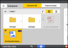 Illustrazione della schermata sul pannello di controllo