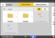 Illustrazione della schermata sul pannello di controllo