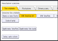 Illustrazione della schermata sul pannello di controllo