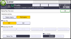Illustrazione della schermata sul pannello di controllo