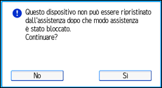 Illustrazione della schermata sul pannello di controllo