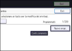 Illustrazione della schermata sul pannello di controllo
