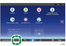 Illustrazione della schermata sul pannello di controllo