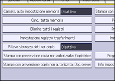Illustrazione della schermata sul pannello di controllo