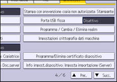 Illustrazione della schermata sul pannello di controllo