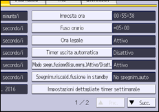 Illustrazione della schermata sul pannello di controllo