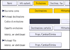 Illustrazione della schermata sul pannello di controllo