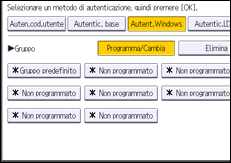 Illustrazione della schermata sul pannello di controllo