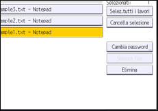 Illustrazione della schermata sul pannello di controllo