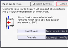 Illustration de l'écran du panneau de commande