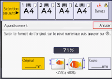 Illustration de l'écran du panneau de commande