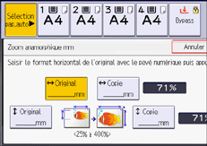 Illustration de l'écran du panneau de commande