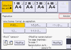 Illustration de l'écran du panneau de commande