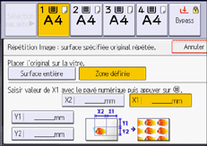 Illustration de l'écran du panneau de commande