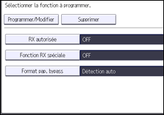 Illustration de l'écran du panneau de commande