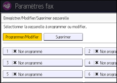 Illustration de l'écran du panneau de commande